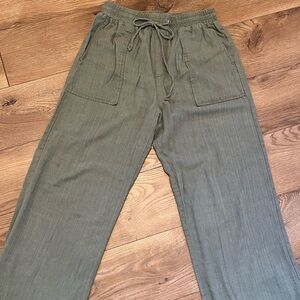 Olive Green Casual Pants